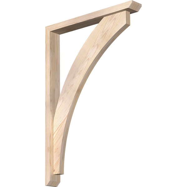 Ekena Millwork Thorton Slat Smooth Bracket w/ Offset Brace, Douglas Fir, 3 1/2"W x 26"D x 38"H BKT0402X26X38THR06SDF - main